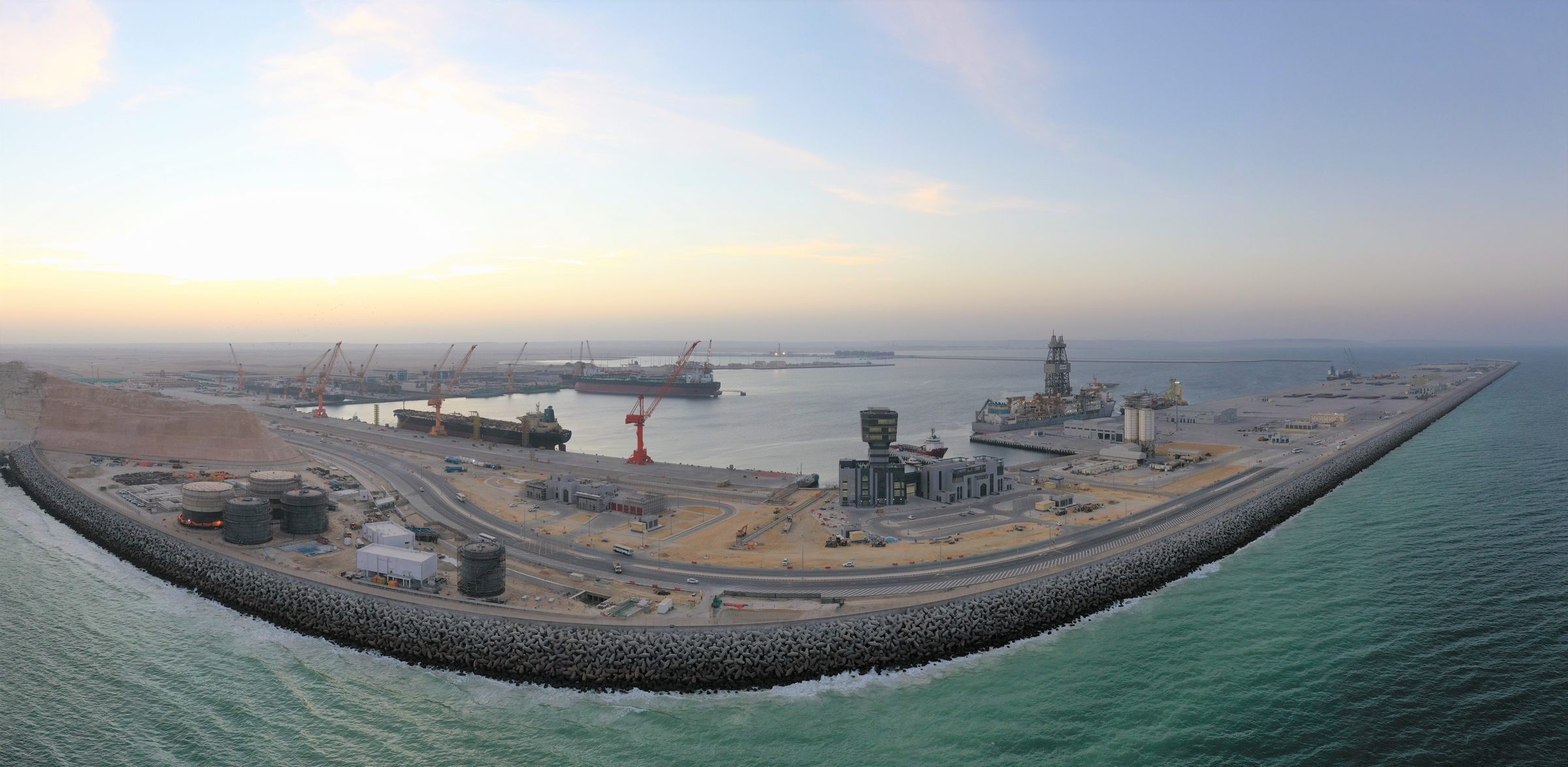 The port of Duqm on the Arabian Sea coast of Oman
